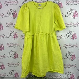A New Day dress ruffle plepum tshirt tee style Lime Green Top